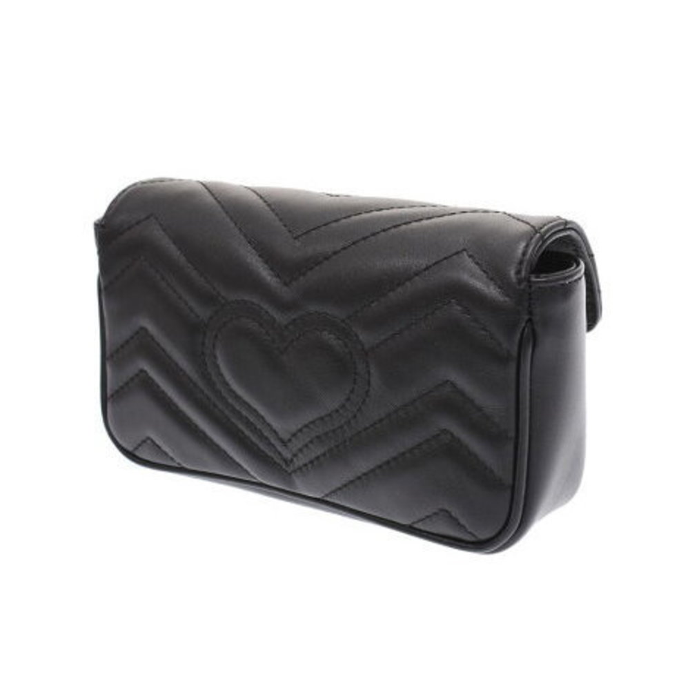 Gucci GG Marmont Mini Bag Black Leather Shoulder - Picture 2 of 12